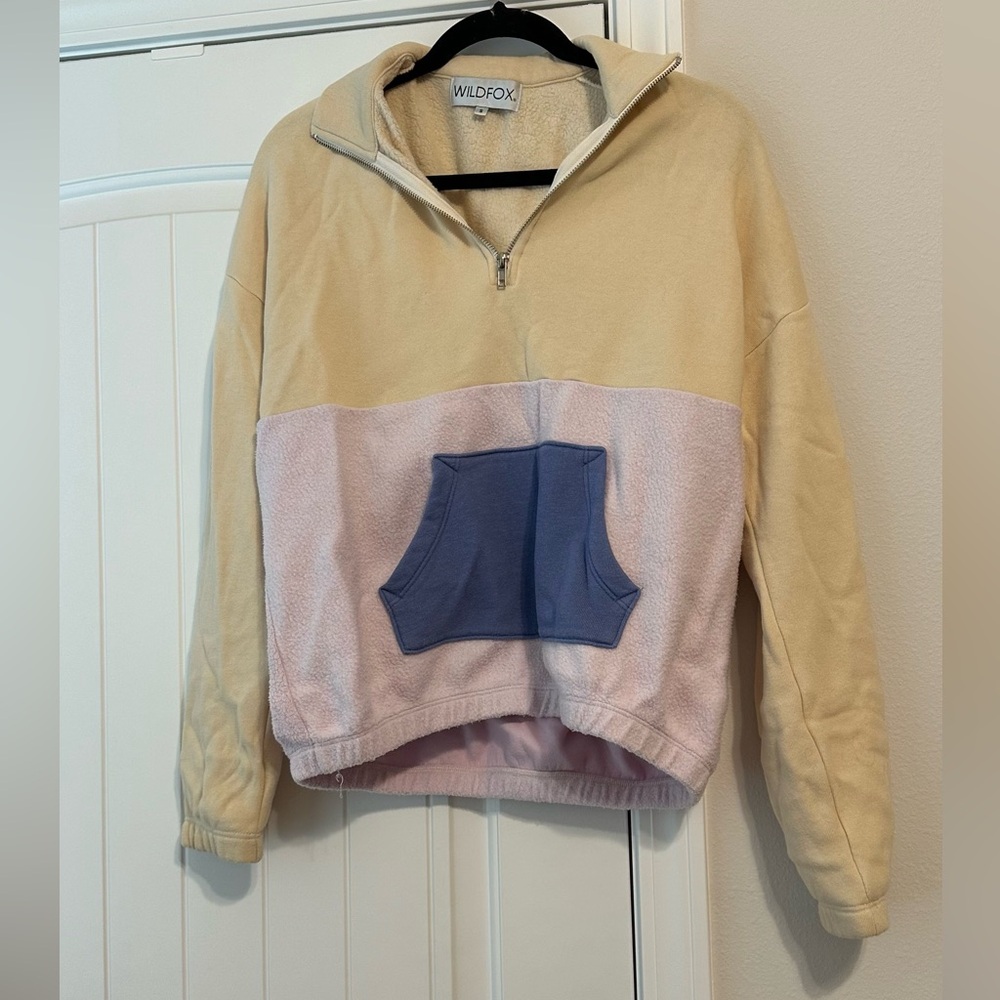 Wildfox. Block Patterned, Fleece Pullover. Euc. - image 1